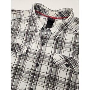 The North Face Shirt Men's XL Short Sleeve White Gray Plaid Button Up Outdoors